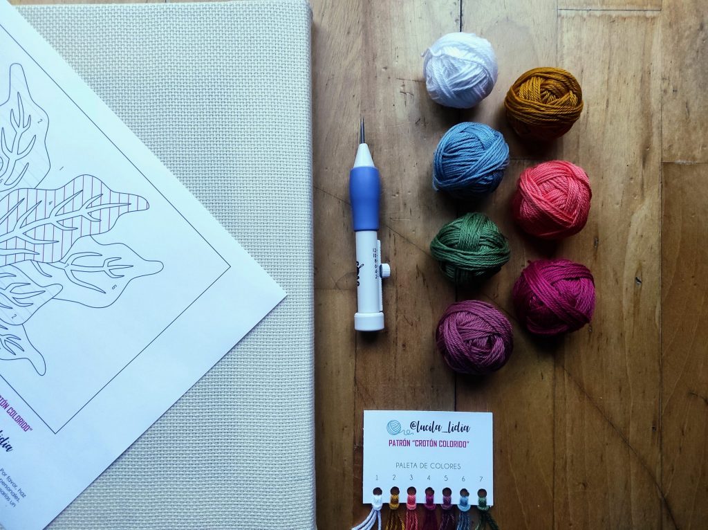 kit iniciacion punch needle - set completo de materiales e instrucciones 4