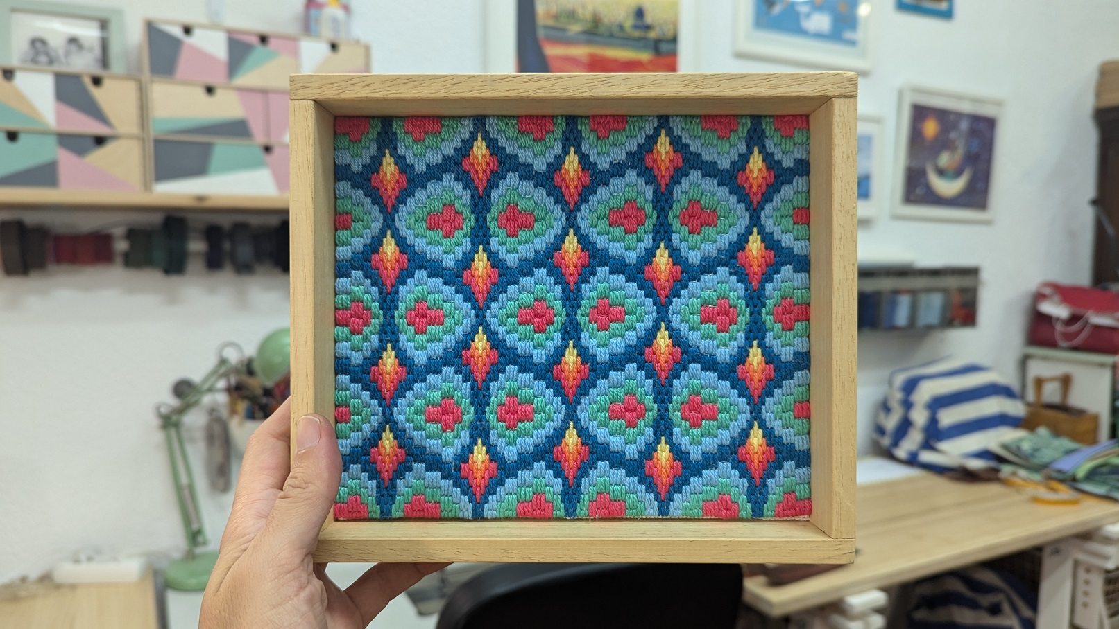 Bordado_bargello Taller de bordado bargello